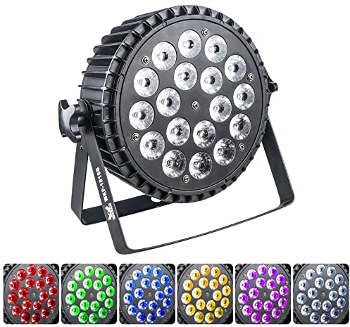 Led Par Scheinwerfer Strahler Bühnenlichter, 18 LED RGBWA + UV 6IN1 DMX512 LED Strahler DJ Disco Licht Scheinwerfer Beleuchtung für Hochzeit Party Beleuchtungen