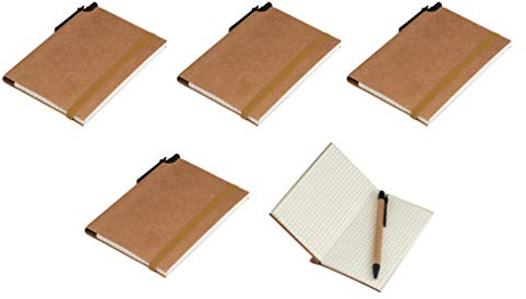 5x Schreibset / Notizbuch + Kugelschreiber / ca. DIN A6