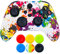 9CDeer 1 pieza de silicona de transferencia de impresión gruesa funda protectora de piel + 6 agarres para Xbox Series X/S Controller Graffiti