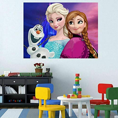 CSCH Wandtattoo Riesige Eis und Schnee Wandaufkleber Kinder Kunst Wandtattoo Abziehbares Dekor Elsa Anna