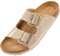 Palado Pantoletten Damen Korfu Lack - gefertigt in Spanien - glänzende Oberfläche - Veloursleder-Decksohle - bequemes Weichfußbett - rutschfeste EVA-Sohle Beige UK7 - EU40