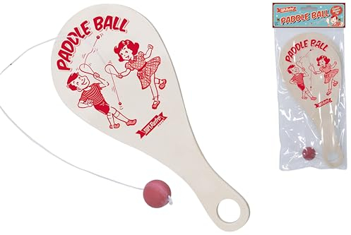 KandyToys SupeRetro Paddelschläger & Ballspiel | Familie Retro Spiele | Paddelschläger & Ball Set