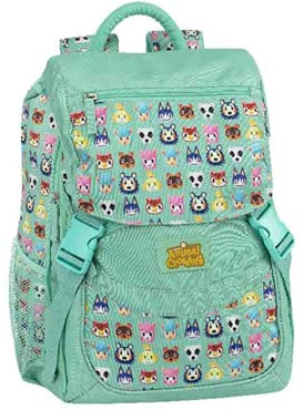 Scuola Sac à dos ANIMAL CR0SSING extensible vert eau + offert 7 stylos effaçables + stylo lumineux LED et porte-clés à paillettes, multicolore, taille unique