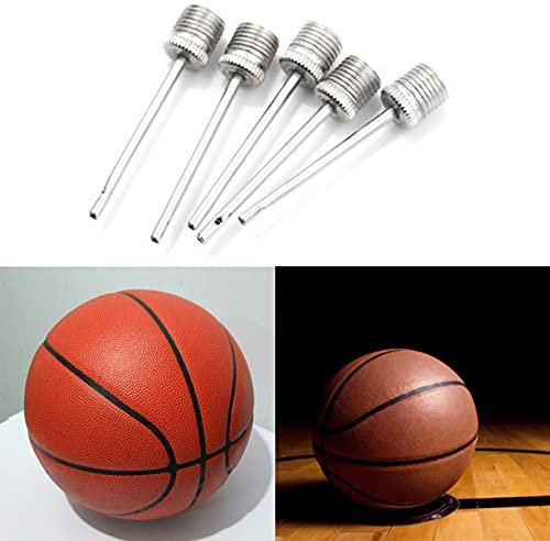 HshDUti Ball Pump Needles, 10pcs Inflating Air Pump Needles Stainless Steel Air Pump Inflator Needles for Basketball Football Volleyball Water Polo Rugby Exercise Sports Ball Balloon Random Color