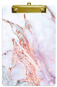 Hnogri porte bloc a5 avec pince, Plastique dur, Clipboard A5 dessin de mode, Planchettes à pince et porte-formulaires, 15CM x 22.5CM, Crack marbre