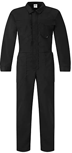 BWOLF Bravo - Tuta da Lavoro da Uomo con Cerniera e 6 Tasche, Nero, S