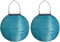 Yeehliny Solar Lampions Außen Wetterfest Solar LED Laterne Wasserdicht Nylon Garten Laterne Solarlaterne für außen Hängend Solarlampiongs Runder Lampenschirm Garten Deko Außendeko (30cm/2PCS/Blau)