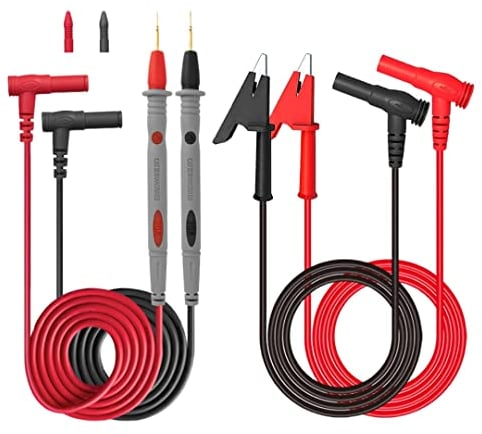 ARCHER LIFE HALL Test Leads For Multimeter,3.3FT Test Lead With Alligator Clips And Gold Plated Test Probe, Lead Test Kit, Suitable For Most Digital Multimeter