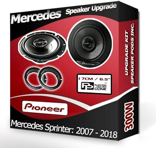 Sprinter Speaker upgrade Front Door Pioneer car speakers 6.5 17cm + Pods 300W