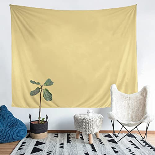 CILODO Wandteppich Wandbehang Wandtuch Einfarbig & Gelb Kunst Tapisserie,Tapestry Wanddekoration für Schlafzimmer Wohnzimmer Wohnheim 150x130 cm