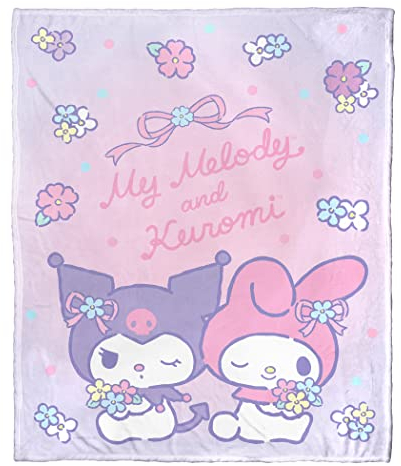 Northwest Sanrio My Melody and Kuromi - Manta de Seda al Tacto, 50 x 60 Pulgadas, Color Pastel