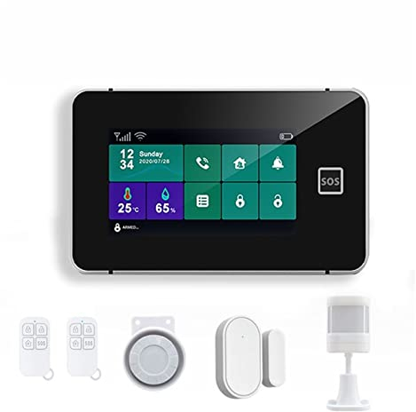 Système d'alarme G60b Système d'alarme de sécurité Tuya WiFi GSM Smart Home Antift Tempe Alarm Temperature Humidité Affichage de l'application Contrôle pour la sécurité à Domicile Anti cambrioleur (C
