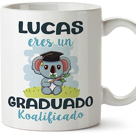 MUGFFINS Tazas Personalizadas para GRADUADO - En Español - Koalificados Personalizados - 11 oz / 330 ml - Regalo Personalizable original y divertido
