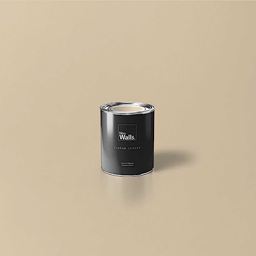 New Walls Premium Wandfarbe Beige, Champagner Liquid Luxury Dispersionsfarbe für Innenräume – 1 L