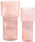 YANWE1 Rosa Glasvase, gerippte Glasvase, 2er-Set, geriffelte Vase, Blumenvase, hohe Vase, große Glasvase, moderne Vase für Wohnzimmer, Esstisch, Eingang, Kaminsims, Regal, Hochzeit, 29,6 & 24,6 cm