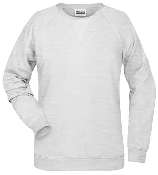 James & Nicholson Damen Raglan Sweatshirt - Sweatshirt aus Bio-Baumwolle mit leicht tailliertem Schnitt | Farbe: ash | Grösse: 3XL