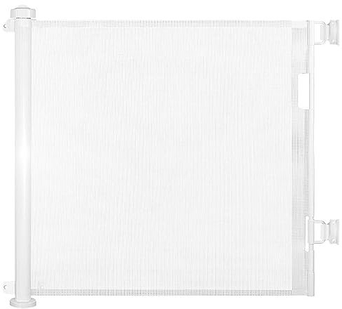 MIOTEQ Schutzgitter for Babys bis 300 cm, Treppenschutzgitter ausziehbar, Variable Wandmontage, verhindert gefährliches Durchrutschen, leicht ausziehbar, Grau (Color : White)