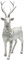 Keramik Dekofigur, Moderne Deko-Statue, Landhaus-Skulptur als Hirsch in Silber - Glitzer, stehend, L/B/H: 14 x 8 x 21cm