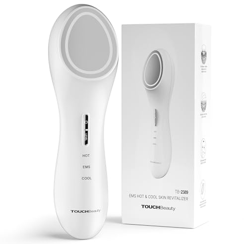 3-in-1 Gesichtsmassagegerät gegen Falten und für Gesichtsstraffung mit Heizung 43°C Kühlung 6°C EMS Mikrostrom und Ultraschall Vibration für empfindliche Haut mit Edelstahl Elektroden und USB-C