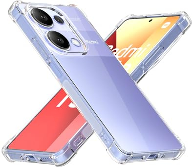 Cresee Hülle für Xiaomi Redmi Note 13 Pro 4G / Poco M6 Pro 4G, Transparent Case Handyhülle mit Verstärkte Ecken Schutzhülle Dünn Weich Cover Stoßfest Bumper, Clear