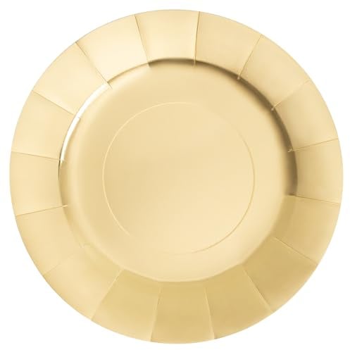 2 pezzi - Sottopiatto Cartone Metallizzato Colore Oro Ø 33 cm - San Valentino, Decorazione Tavola, Accessori per Matrimonio, San Valentino o Festa a Tema.