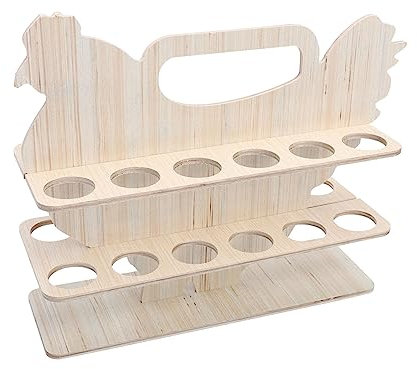 PartyKindom Wooden Storage Rack Stackable Two Organizer for Neatly Holds Eggs More Rustic Style Decor