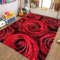 Teppiche Gegend Blume Rose Rot Teppich Wohnzimmer 60 x 90cm Waschbarer Teppich Kurzflor Teppich Anti-Rutsch Unterseite Heimdeko für Schlafzimmer