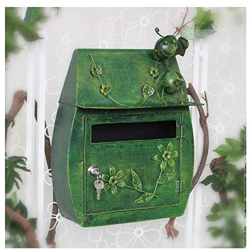 MNOIINM Landhaus Briefkasten, rustikaler Stil, Wandmontage, Grün