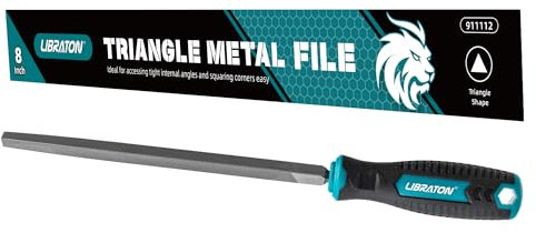 Libraton Lima Triangolare da 200mm, Lima per Metallo, Lima in Acciaio di Alta Qualitàon Impugnatura Ergonomica, Lima Manuale per Metallo, Legno, Plastica, Lima per Rifilare, Modellare e Raschiare