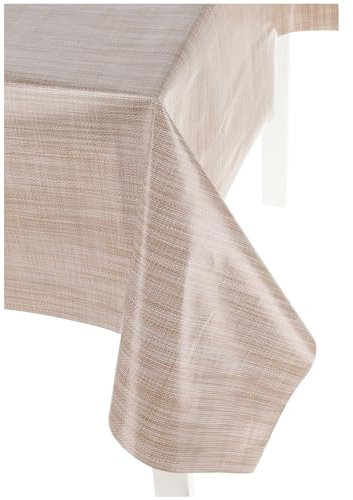 Casatessile Italienische kunststoffbeschichtete Tischdecke Trama Gewachstes Tischtuch, Kunststofftischtuch - BEIGE, AUF DEN Meter