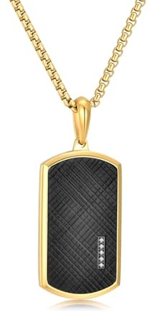GAVU Herren Dog Tag Halskette mit Edelstahl Boxkette