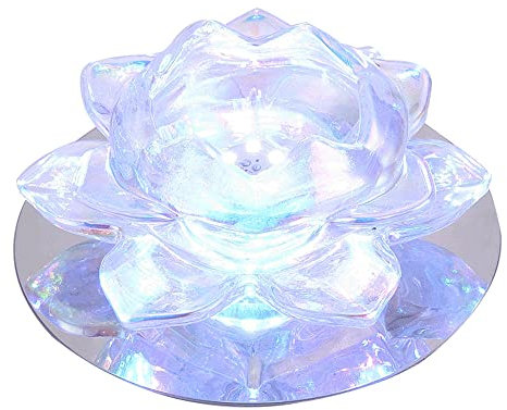 Downlight LED de cristal, luz de techo empotrada de cristal de 5 W Foco de cristal decorativo LED para pasillo creativo, pasillo, sala de estar, dormitorio Iluminación de decoración de loto (luz de co