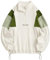 ZAFUL Felpa in pile con cerniera polare, da uomo, vintage, con colletto alto, a colori, grafica/lettera ricamata, a maniche lunghe, per autunno e inverno, 1-bianco+verde, M