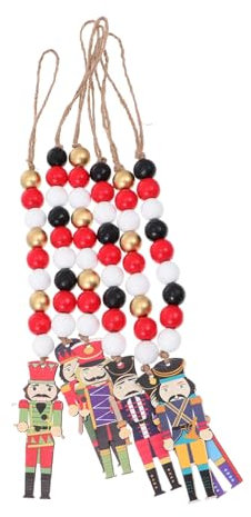 OUNONA 3sets Christmas Tree Decorations Classic Traditional Ornaments Assorted Wooden Bead Pendants