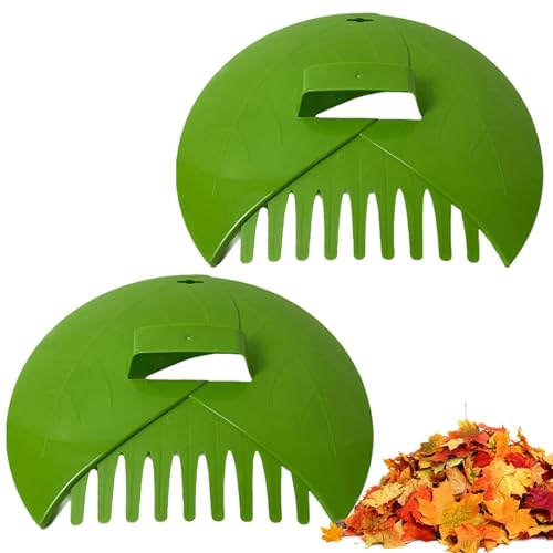 Handrechen zum Aufheben von Blättern – tragbares Garten-Handrechen-Set, Blätterpflücker, oberer Greifer, Blättergreifer, Klauen, Blattreinigungszange für Blätter, Gras, Rasenschnitt