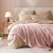 Covebett Plüsch Kuscheldecke Flauschig Decke 150x200cm Fleecedecke Rosa Einfarbig Gestreift Weich Dicke Warme Cashmere Touch Kaninchen Kunstfell Tagesdecke Sofadecke Wohndecke für Couch Bett Sofa