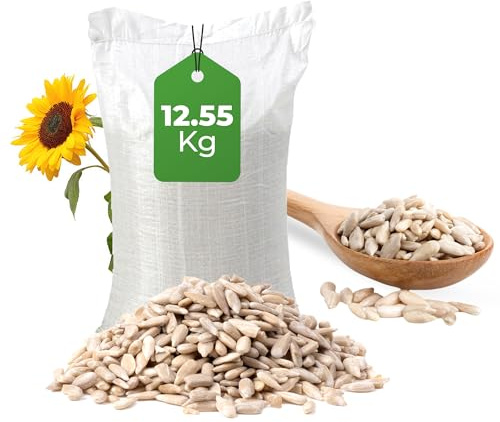12.55KG SACK OF SUNFLOWER HEARTS - WILD BIRDS FOOD - High Energy Bird Seed, Bird Feed for Garden Birds (12.55 KG)