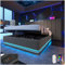 Seyakany Lit rembourré avec LED et Prise USB&Type C,lit Coffre 180x200 avec Espace de Rangement,lit Double avec Tête de lit,Cadre de lit 180x200 avec sommier à Lattes,lit 2 Personne,Lin,Gris