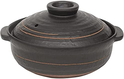 Keramik-Auflaufform, Tontopf, hitzebeständig, für Eintopf, Suppe, Reis, 2 l