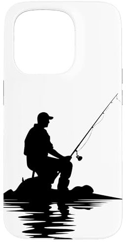 Fischer Skizze Sportfischer Angelhaken Hülle für iPhone 15 Pro