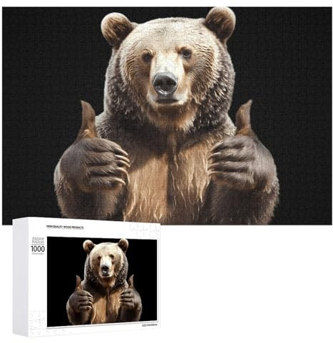 Gray Bear Wooden Jigsaw Puzzles for Adults Brain-Teasing Game Idea Puzzle Gift 1000 PCS