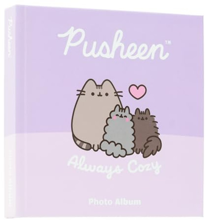 Grupo Erik Pusheen Cat Polaroid Photo Album Self Adhesive - Kawaii Gifts | Instax Mini Album 6.3 x 6.3 in - 16 x 16 cm, 11 Double Sided Pages, Hardcover Small Scrapbook | Photo Gifts