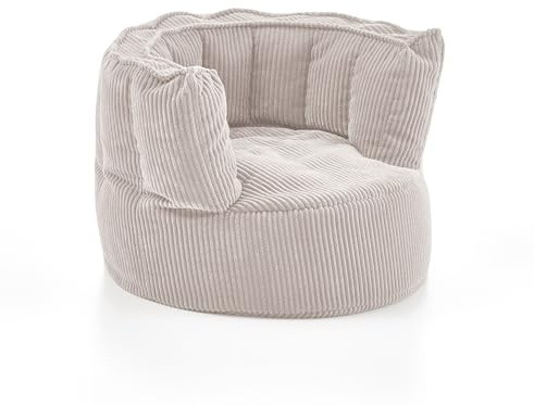 Homes & Jones Sitzsack Snuggle Kids – Bequemer Cord-Sessel mit Rückenlehne – Perfekter Loungesessel für gemütliches Wohnen und Kinderzimmer