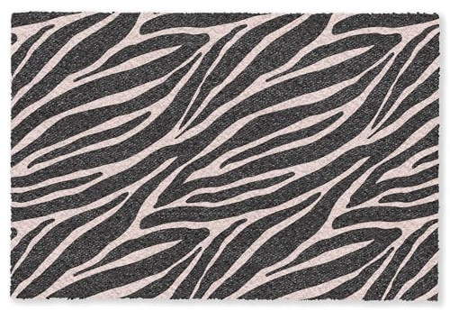 MuchoWow© Fußmatte innen Schmutzfangmatte Tür Teppichmatte für Innenbereich | 40x60 cm - Fußabtreter Haustür Teppich Fussmatte rutschfeste Matte Zebra - Schwarz - Rosa