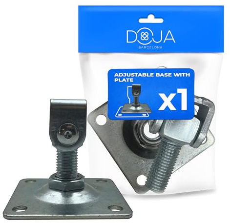 DOJA Barcelona Cerniera Regolabile per Porta Versatile - Cardini per Cancello, Facili da Installare e Regolabili, Cerniere a Cerniera Resistenti con Piastra di Avvitamento per Porta Zincata