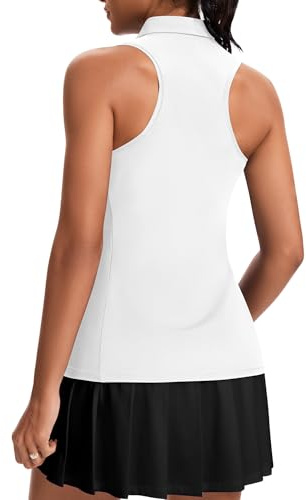 JoyGirl Poloshirt Damen Ärmellos Golf Shirt Sport Top | 1/4 Reißverschluss, UPF 50+, Tank Top, Schnelltrocknend, Atmungsaktiv, für Tennis Laufen Fitness Outdoor Training Wandern
