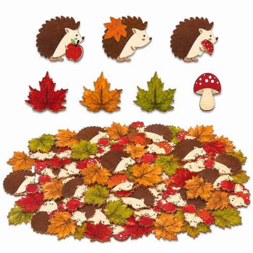 70 Stück Streudeko Herbst Für Den Tischdeko Herbst, Herbstdeko Aus Holz | Herbst Streudeko Aus Holz (7 Stile). Perfekte Herbst Deko Für Thanksgiving & Herbst Tischdeko. Kompakt & Hochwertig.