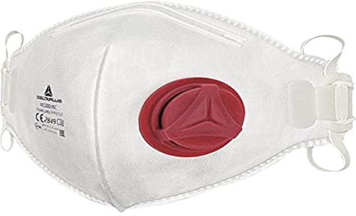 Deltaplus M1300VBC Schachtel Mit 10 St. Feinstaubfiltermasken Ffp3 Mit Ventil - Verticalfaltbar, Weiß, Größe Artikel ohne Größe