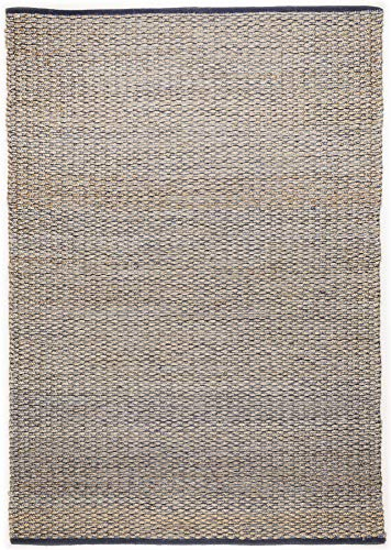 Teppich aus 80% Schurwolle + 20% Baumwolle; handgewebt | Größe: 65 x 135 cm; Farbe: Blau | Tom Tailor - Smooth Comfort