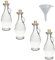 Viva Haushaltswaren Lot de 4 jolies carafes en verre vides avec bouchon en liège 250 ml + Entonnoir Ø 7 cm